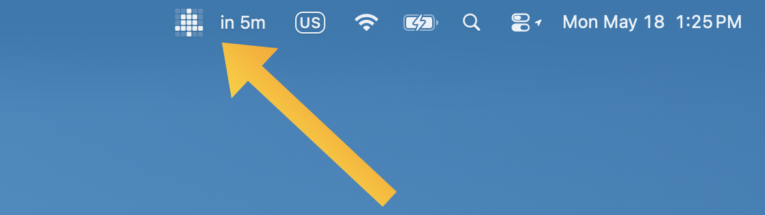 Menu bar with Hey Listen icon visible